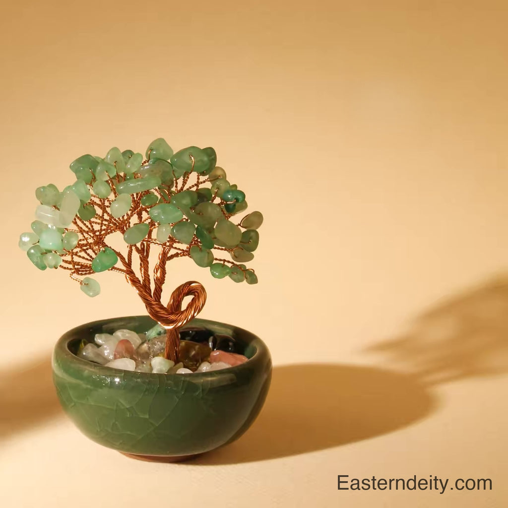 Arbre à argent en cristal oriental–Décoration d'intérieur symbole de richesse et de bénédiction