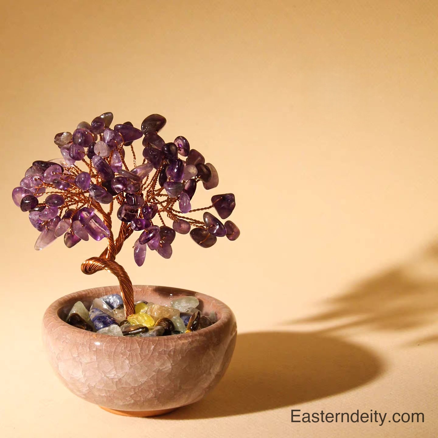 Árbol del dinero de cristal oriental: decoración para el hogar que atrae riqueza y bendiciones.