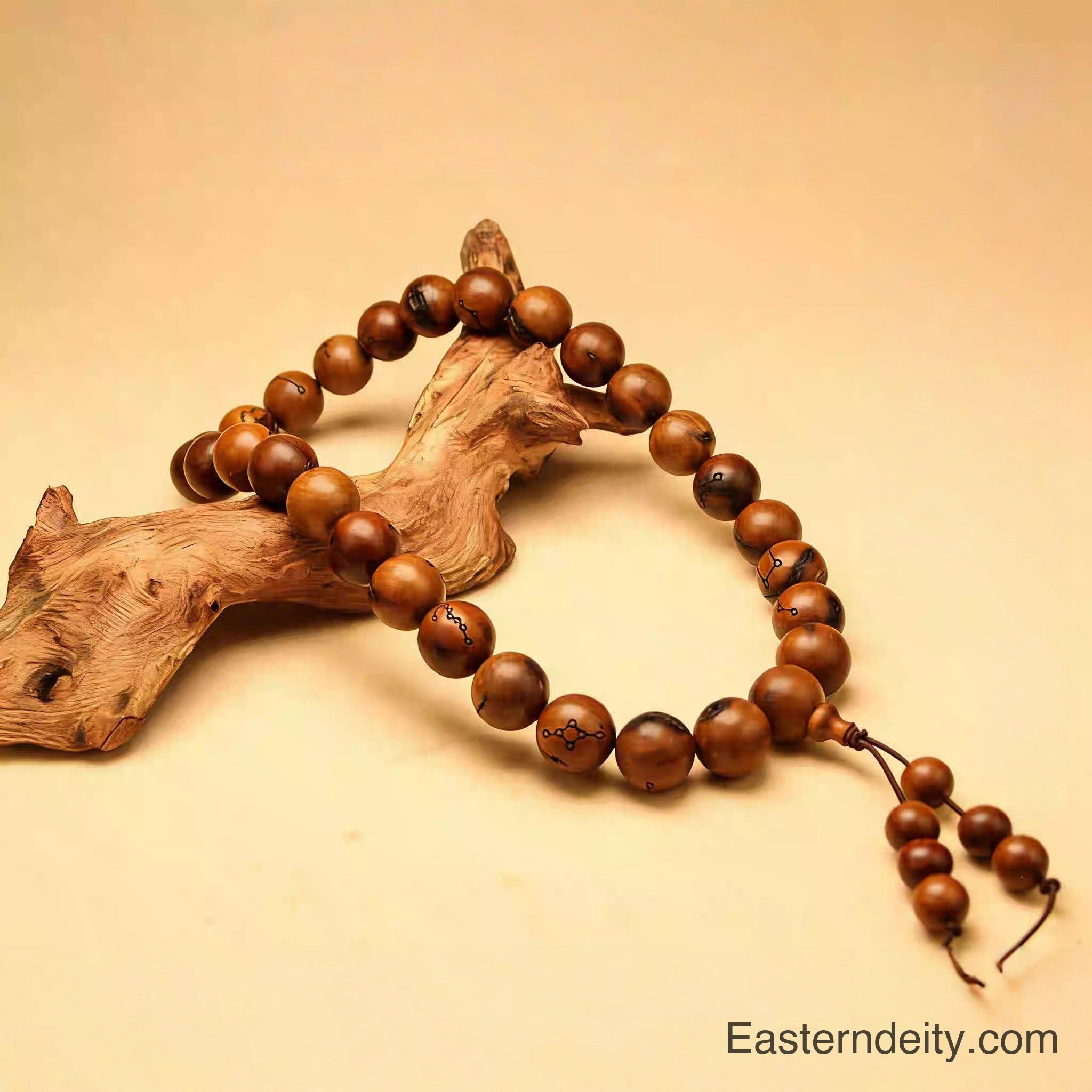 Pulsera Mala de Madera Trueno de las 28 Mansiones Lunares del Este