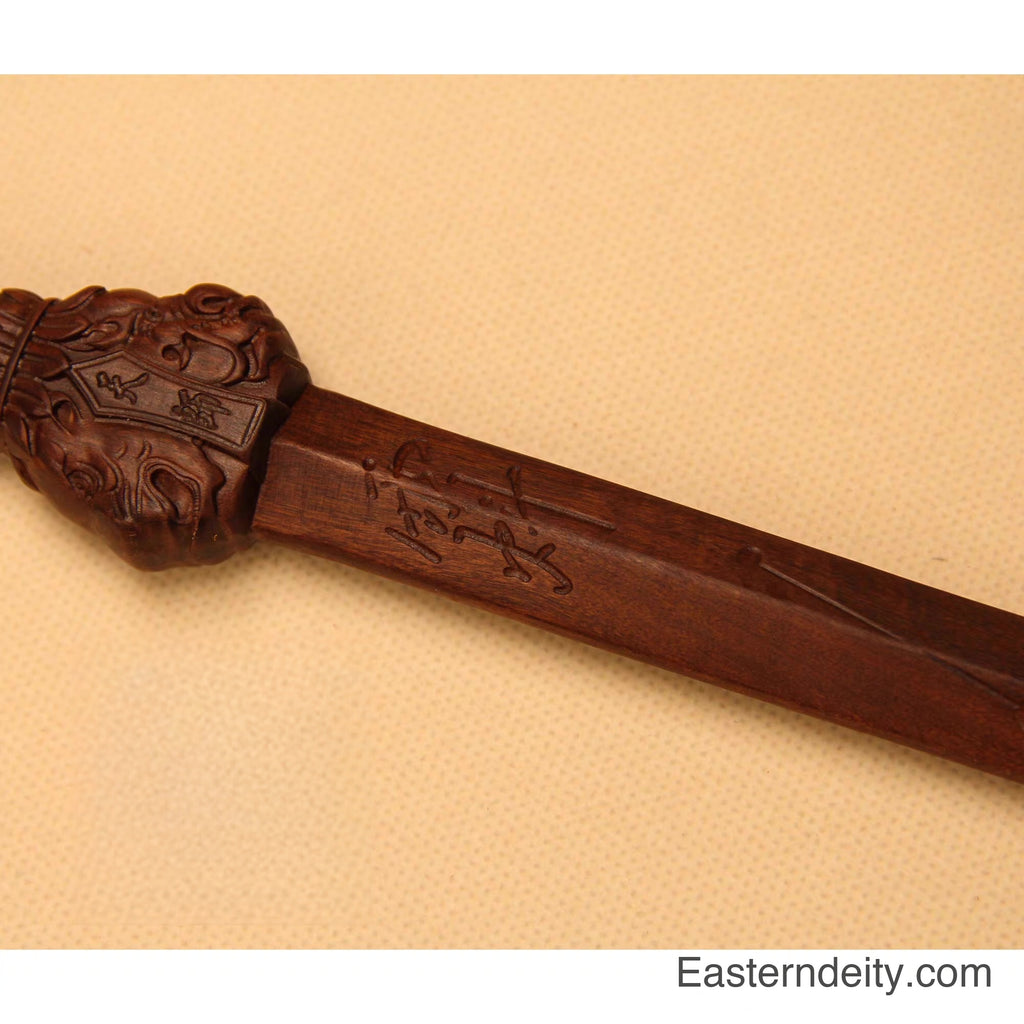 Eastern Handcrafted Ziwei Seal Thunder-Struck Peach Wood Ritual Sword