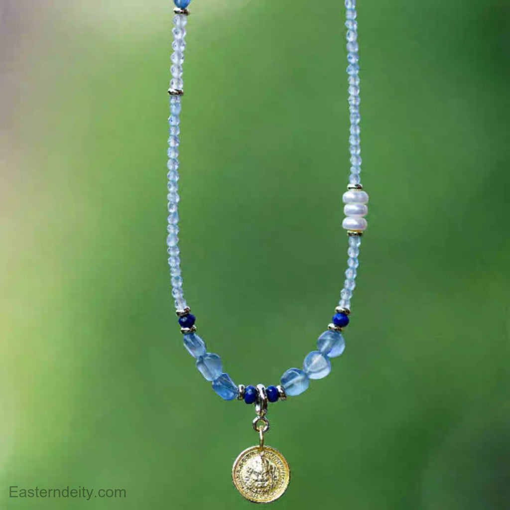 Tibetan Yellow Jambhala Topaz & Pearl Bracelet