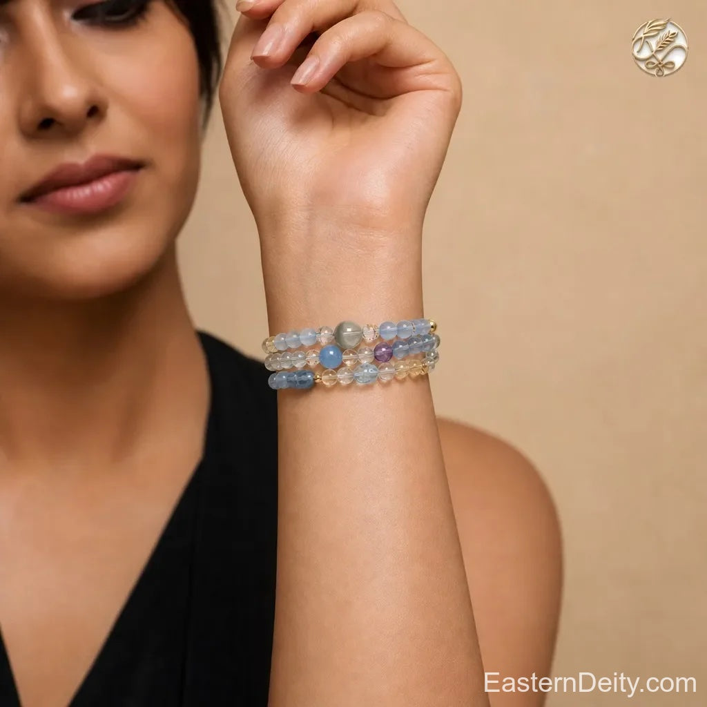 Multi-Gemstone Bead Bracelet detail view