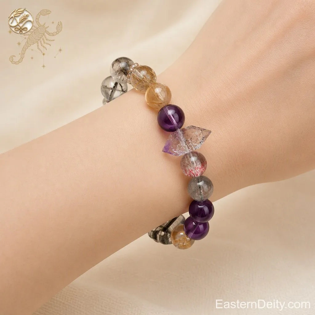 ♏ Scorpio Zodiac Crystal Bracelet — detail