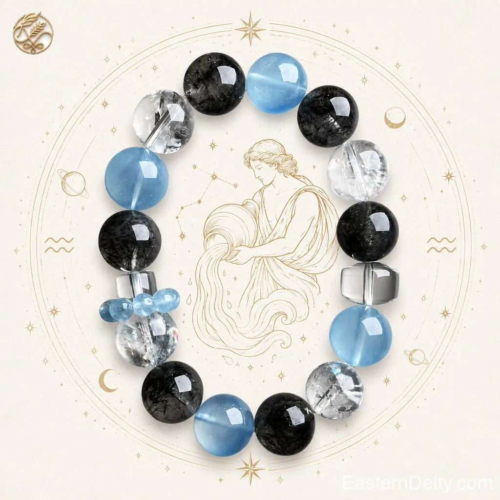 ♒ Aquarius Greek Zodiac Crystal Bracelet — The Water Bearer