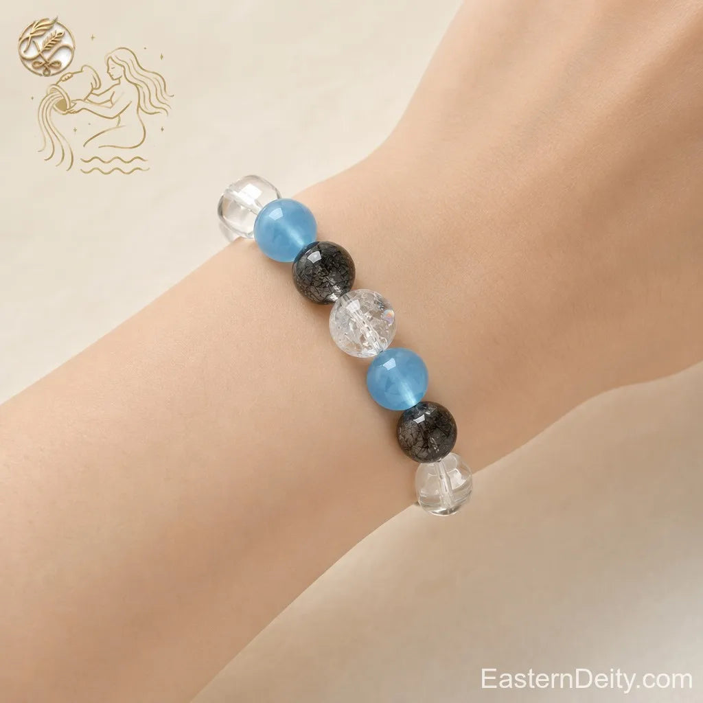 ♒ Aquarius Greek Zodiac Crystal Bracelet — The Water Bearer