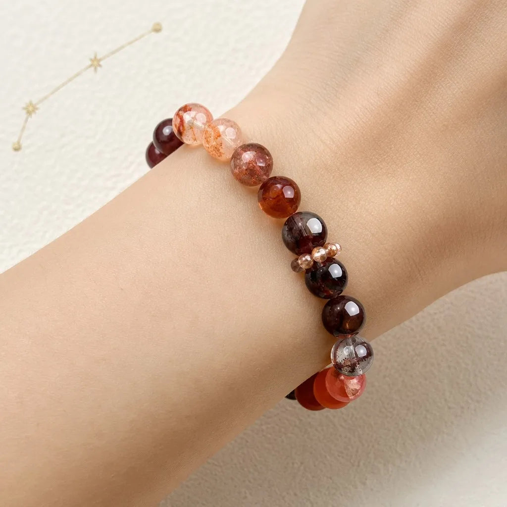 Aries Zodiac Crystal Bracelet - On wrist