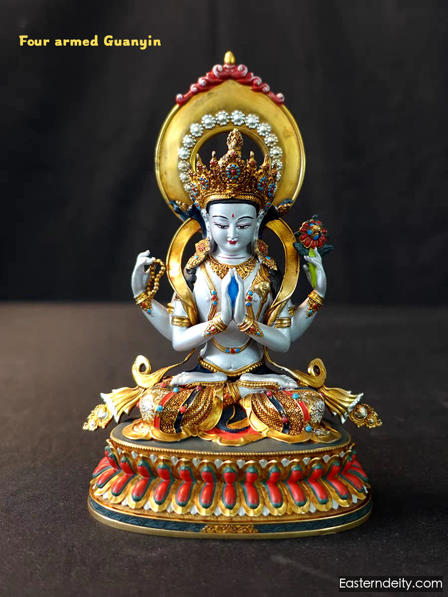 Hand-Painted Himalayan Deity Statue