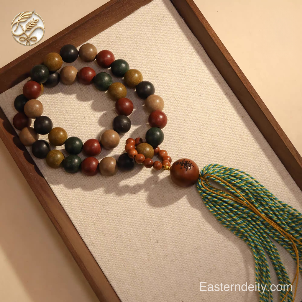 Five-Element Fragrance Bead & Aged Wood Bracelet