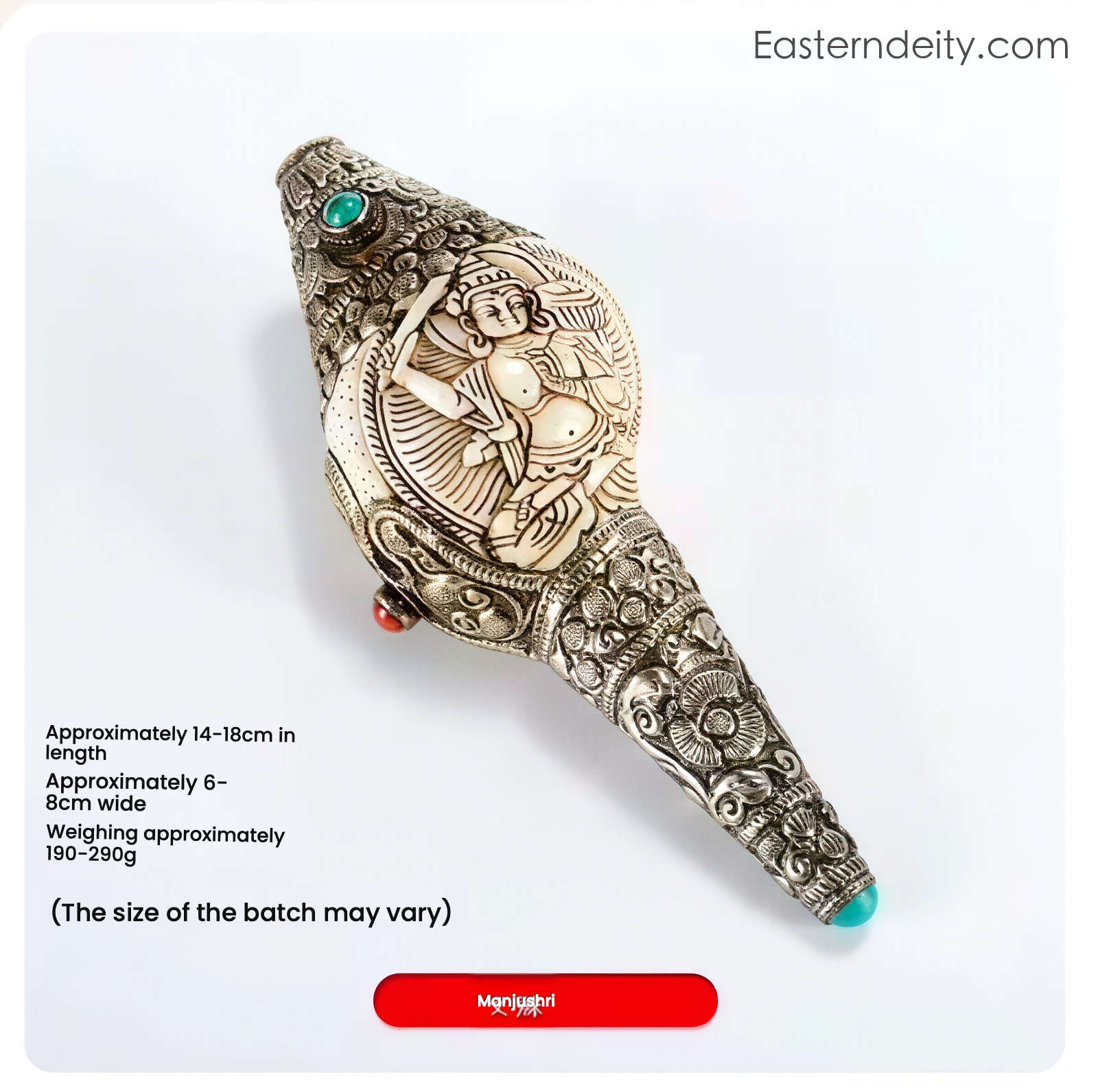 Himalayan Sacred Deity Visage Conch Shell — Decorative Collectible