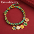 Tibetan Braided Cord Bracelet — Five Paths Gods of Fortune