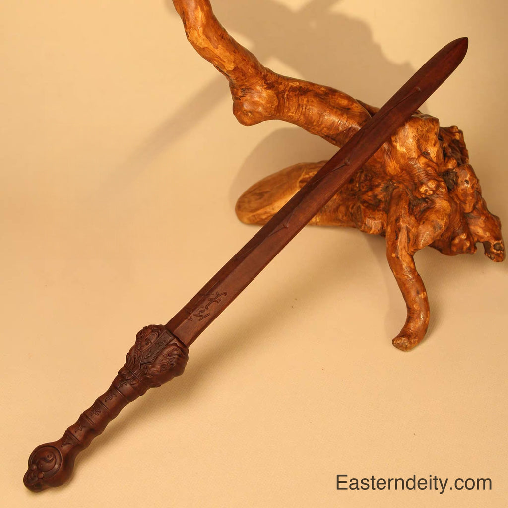 Eastern Handcrafted Ziwei Seal Thunder-Struck Peach Wood Ritual Sword
