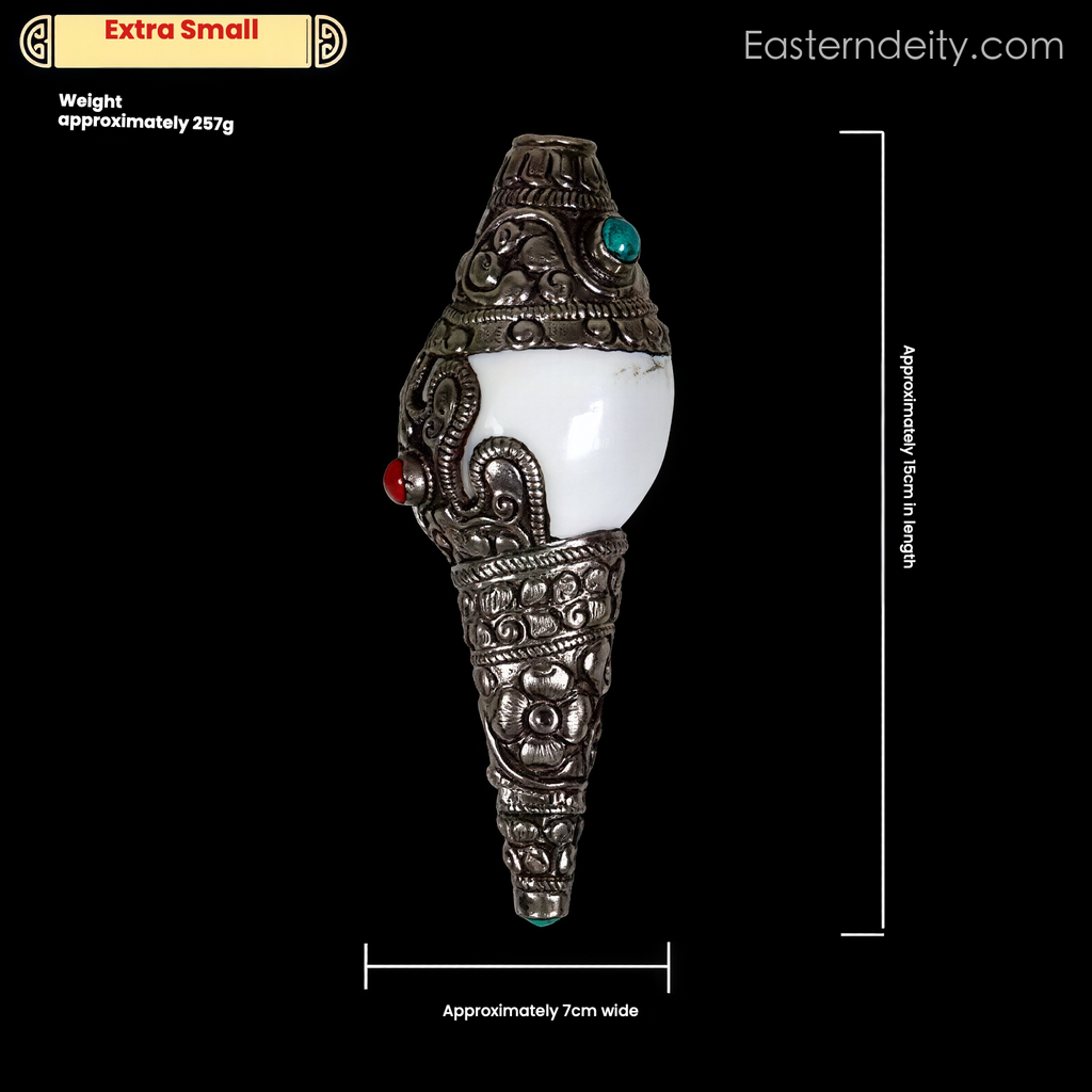 Himalayan Hand-Carved Copper Conch Shell — Decorative Collectible