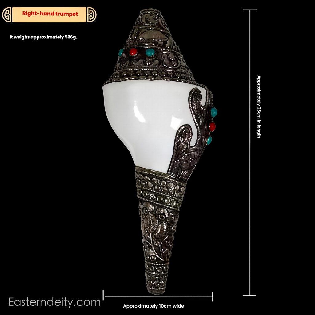 Himalayan Hand-Carved Copper Conch Shell — Decorative Collectible