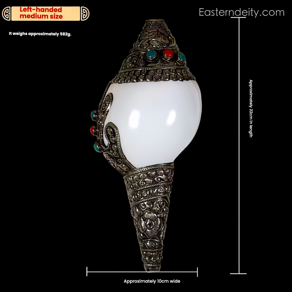 Himalayan Hand-Carved Copper Conch Shell — Decorative Collectible
