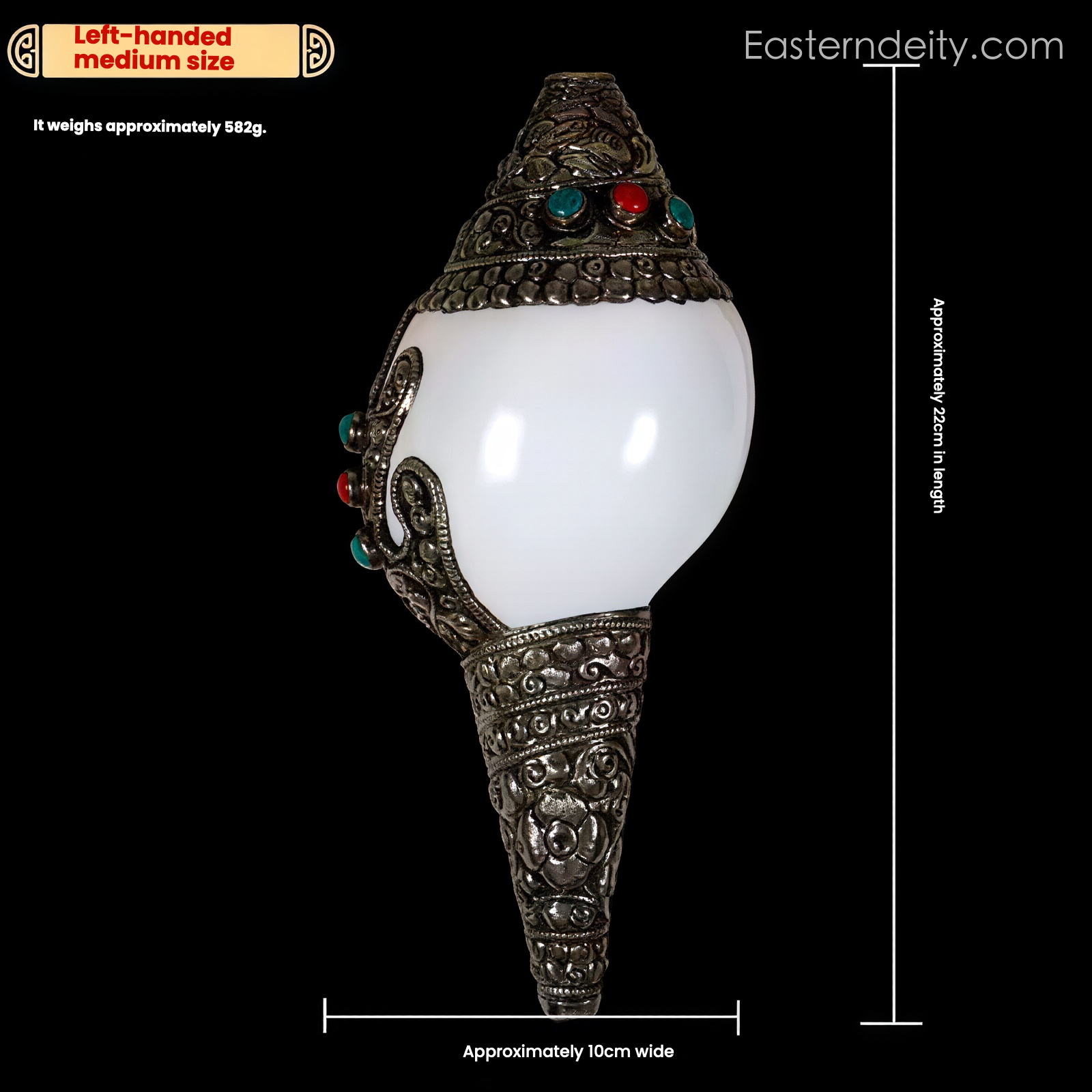 Himalayan Hand-Carved Copper Conch Shell — Decorative Collectible
