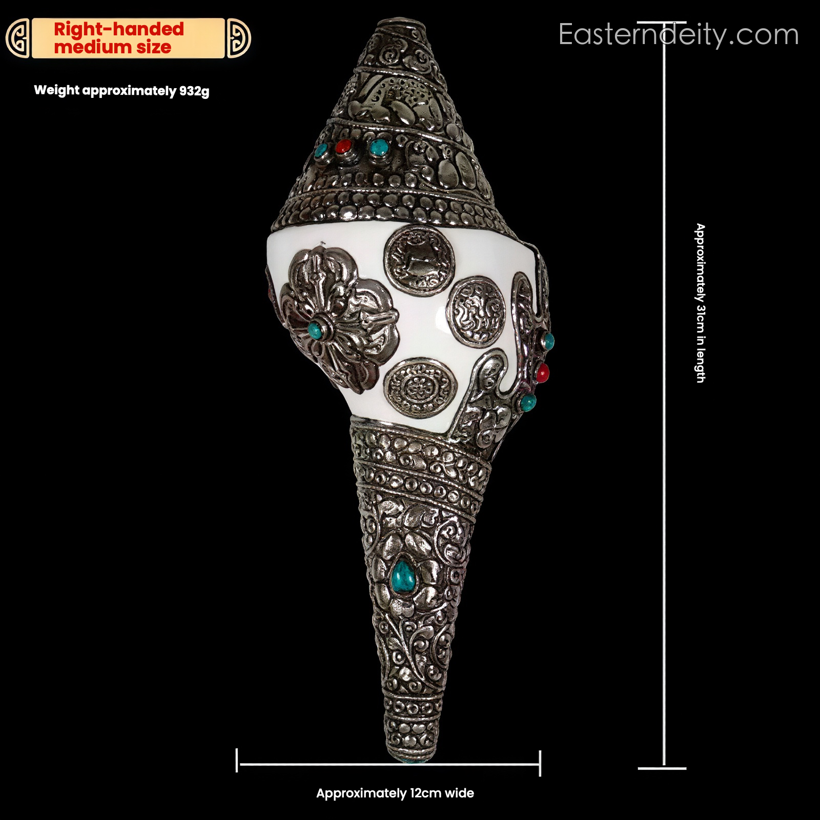 Himalayan Hand-Carved Copper Conch Shell — Decorative Collectible