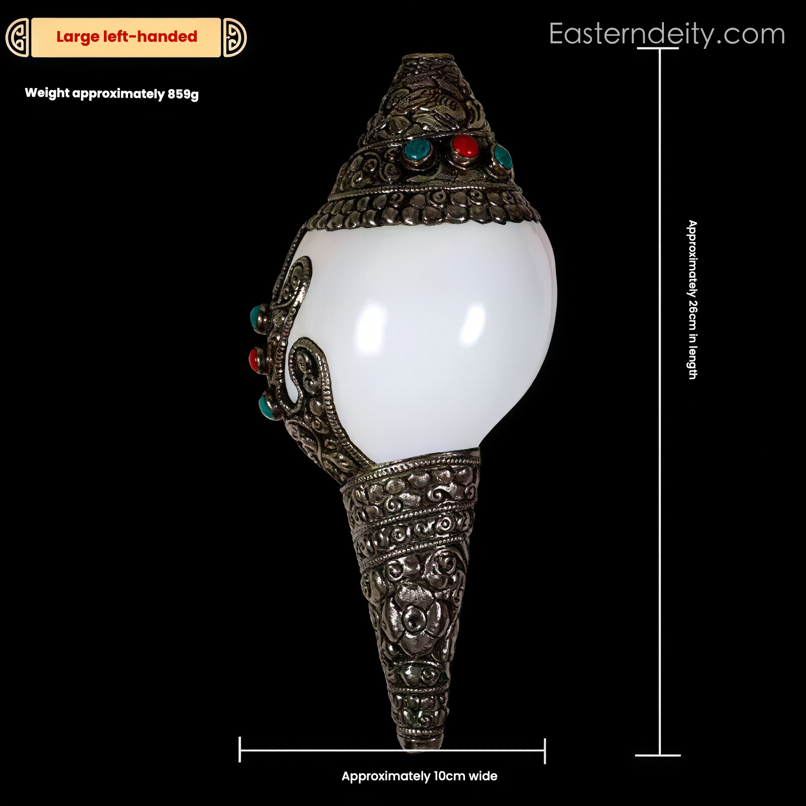 Himalayan Hand-Carved Copper Conch Shell — Decorative Collectible