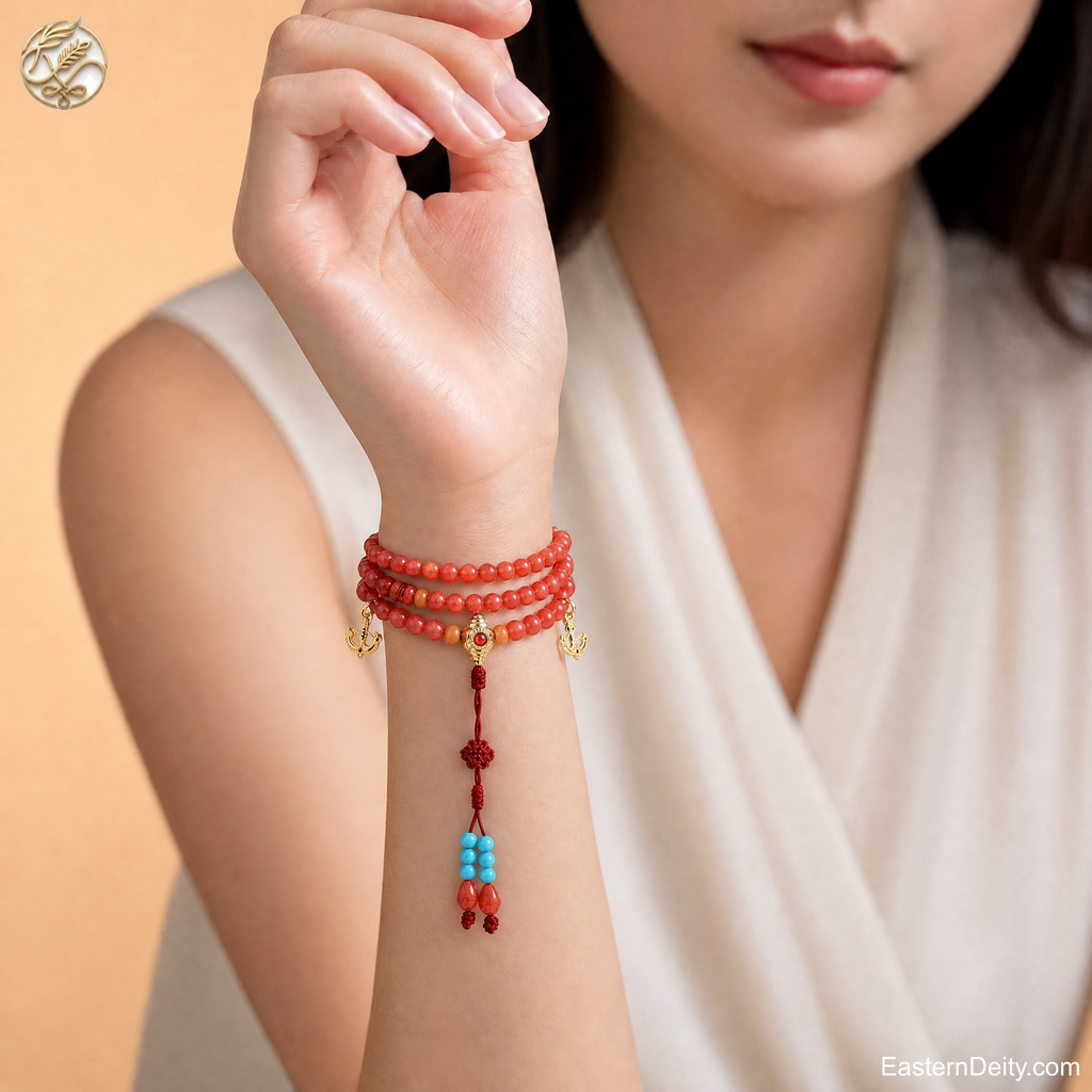 Huai Ye & Miao Yin — 108 Carnelian Bracelet