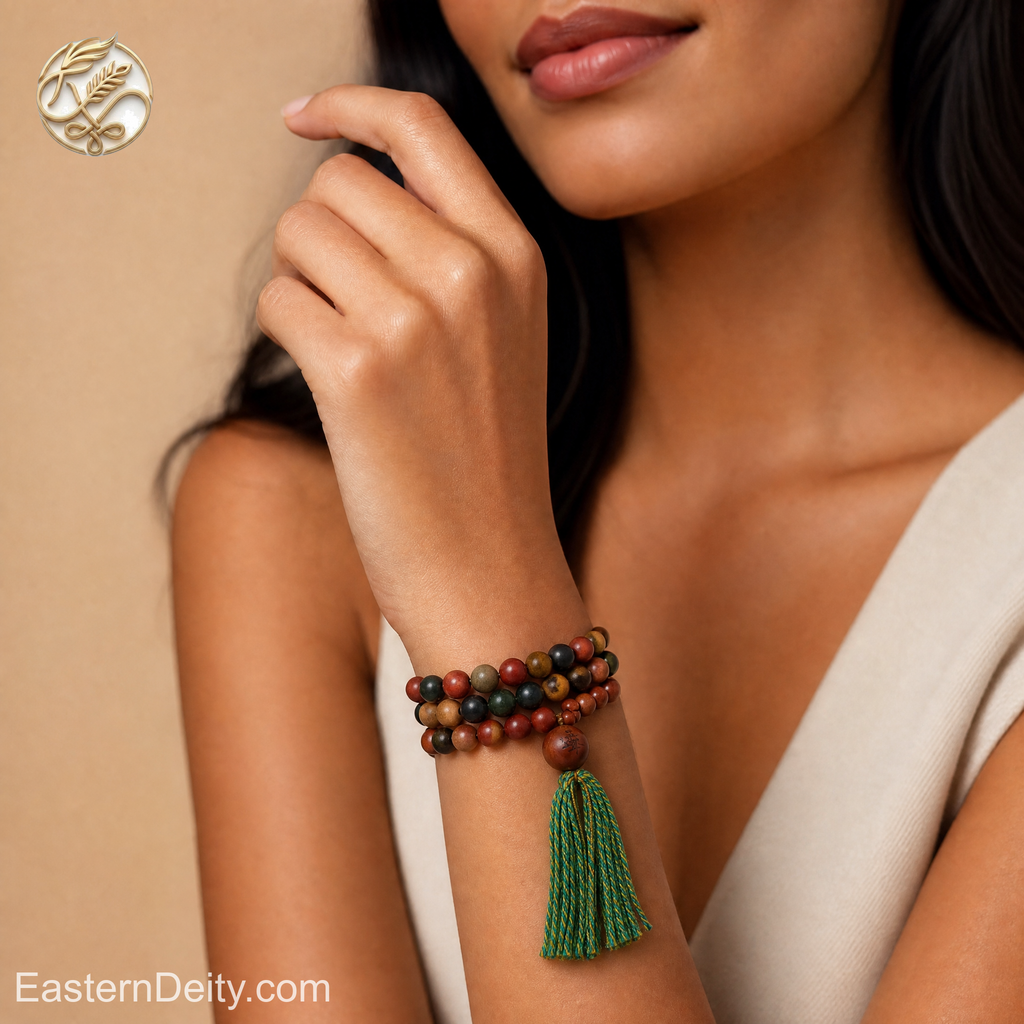 Five-Element Fragrance Bead & Aged Wood Bracelet