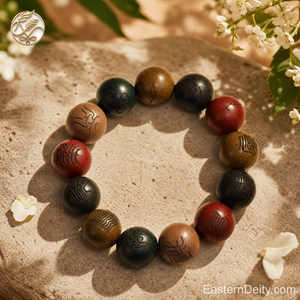 Five-Element Fragrance Bead & Aged Wood Bracelet