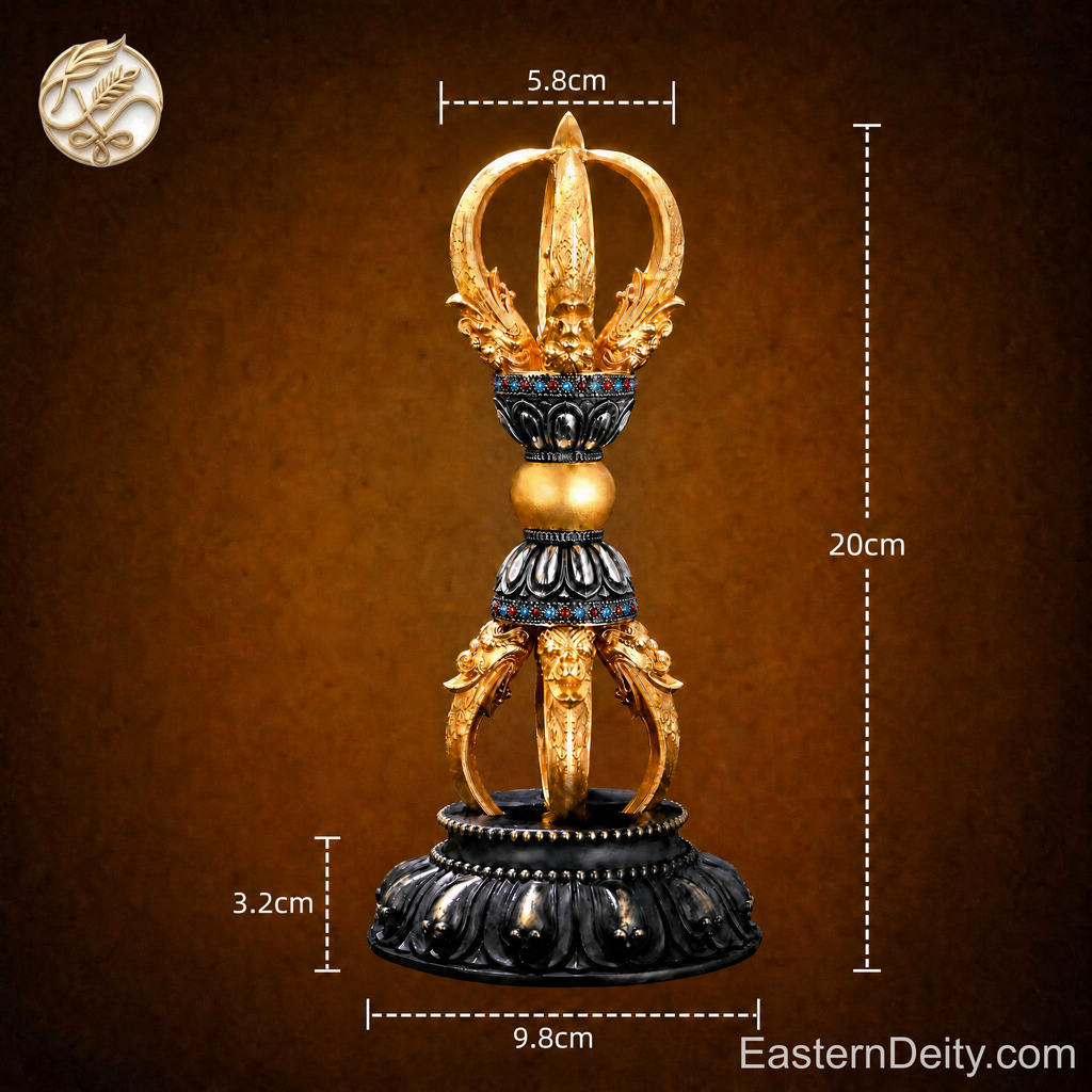 Hand-Forged Pure Copper Five-Prong Decorative Piece