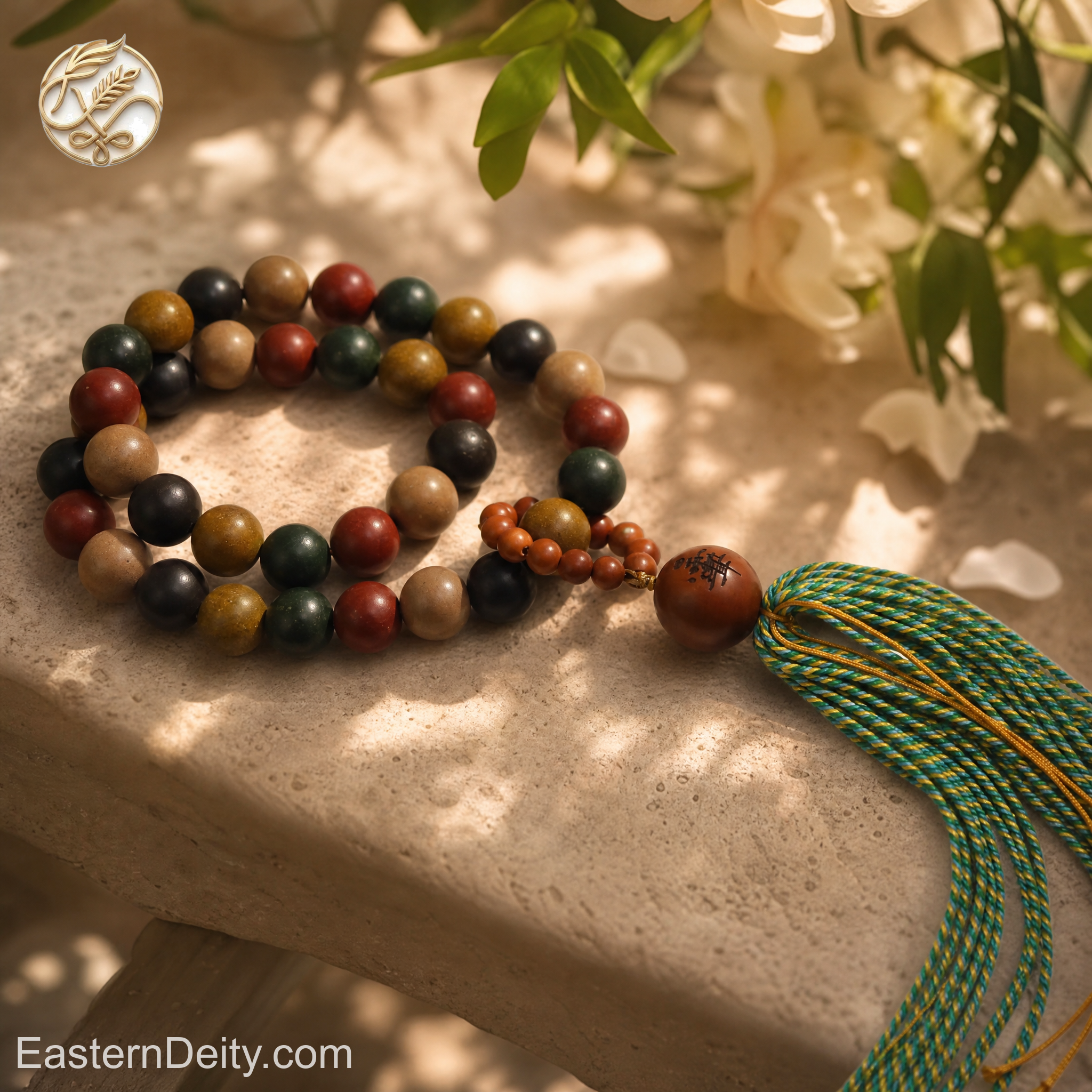 Five-Element Fragrance Bead & Aged Wood Bracelet