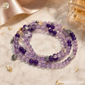 Amethyst Mala Bracelet — Triple Strand with Silver Charms