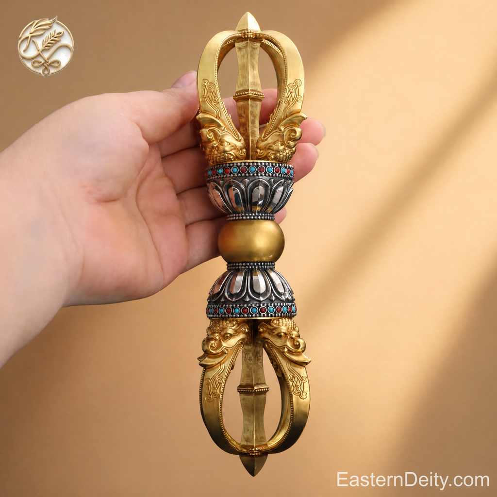 Hand-Forged Pure Copper Five-Prong Decorative Piece