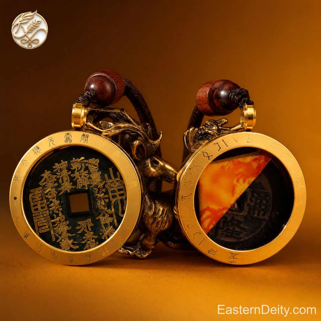 Eastern Shan Gui Auspicious Cloud Coin Pendant