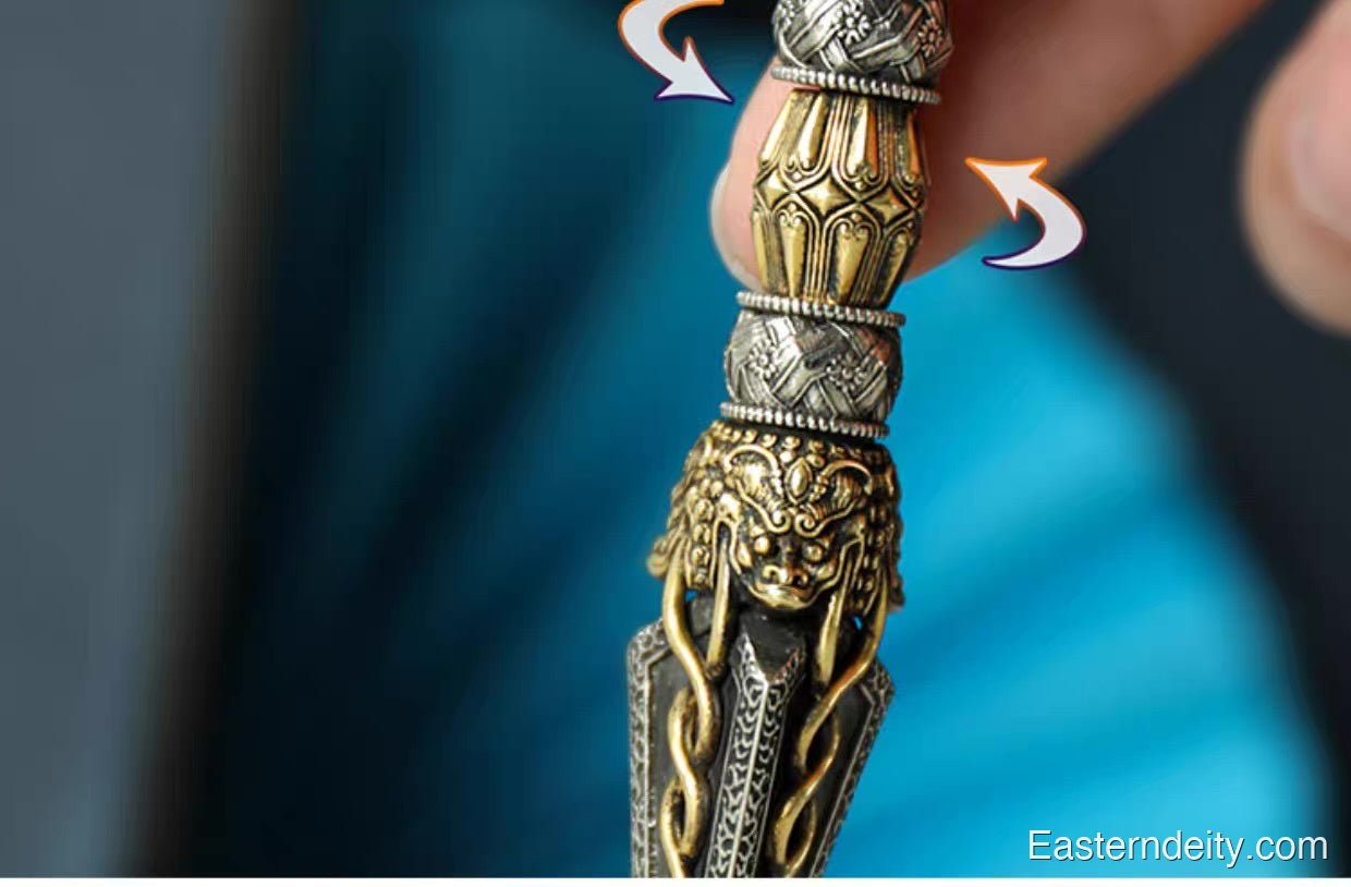 Tri-Tone Copper Phurba — Handcrafted Tibetan Vajra Kilaya