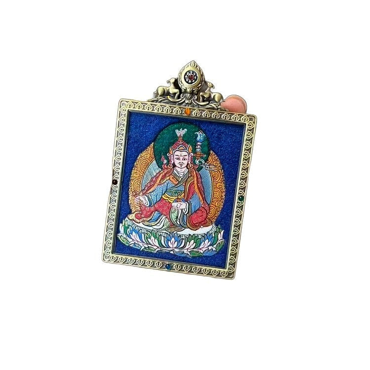 Himalaya-Thangka-Gau-Dose – handbemalt mit seltenen Hochlandpigmenten