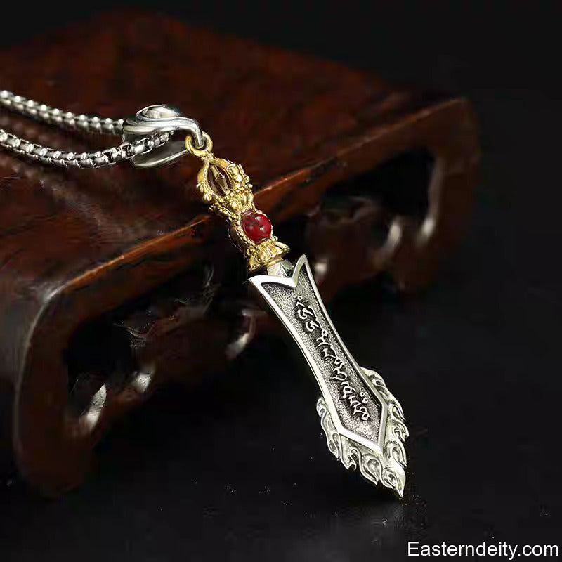 Tibetan Pure Copper Manjushri Wisdom Sword Pendant