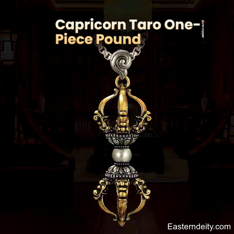 Tibetan Pure Copper Vajra Pendant — Five-Pronged, Cross & Six-Syllable Mantra